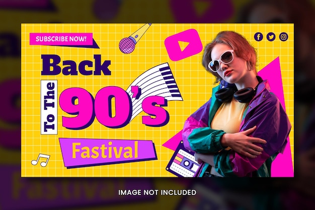 Night party poster 90s design youtube thumbnail