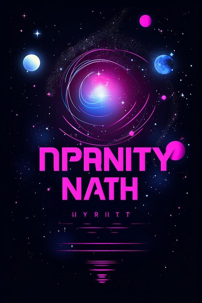 night party poster space minimal neon