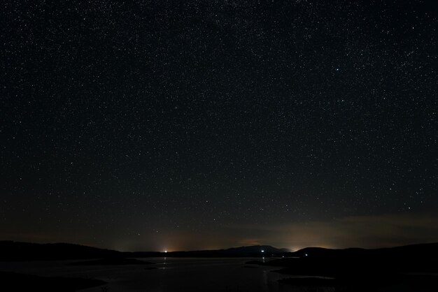 Night photography in the Pantano de Alcantara. Extremadura. Spain.