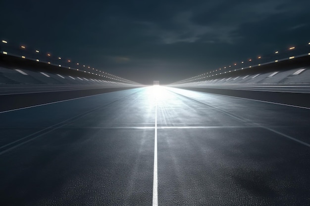 Night race track finish line Generate Ai