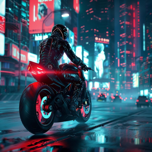 Night Rider in the Neon City