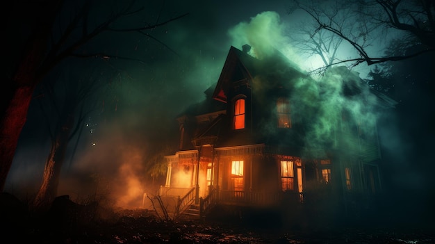 Night scary house