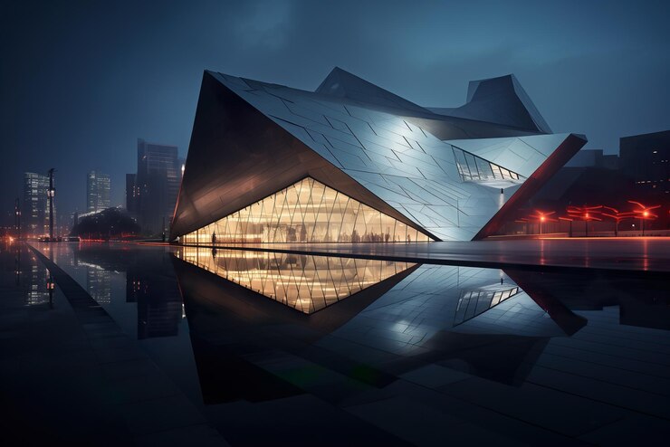 Premium Photo | Night scene of Art and Modern Architecture