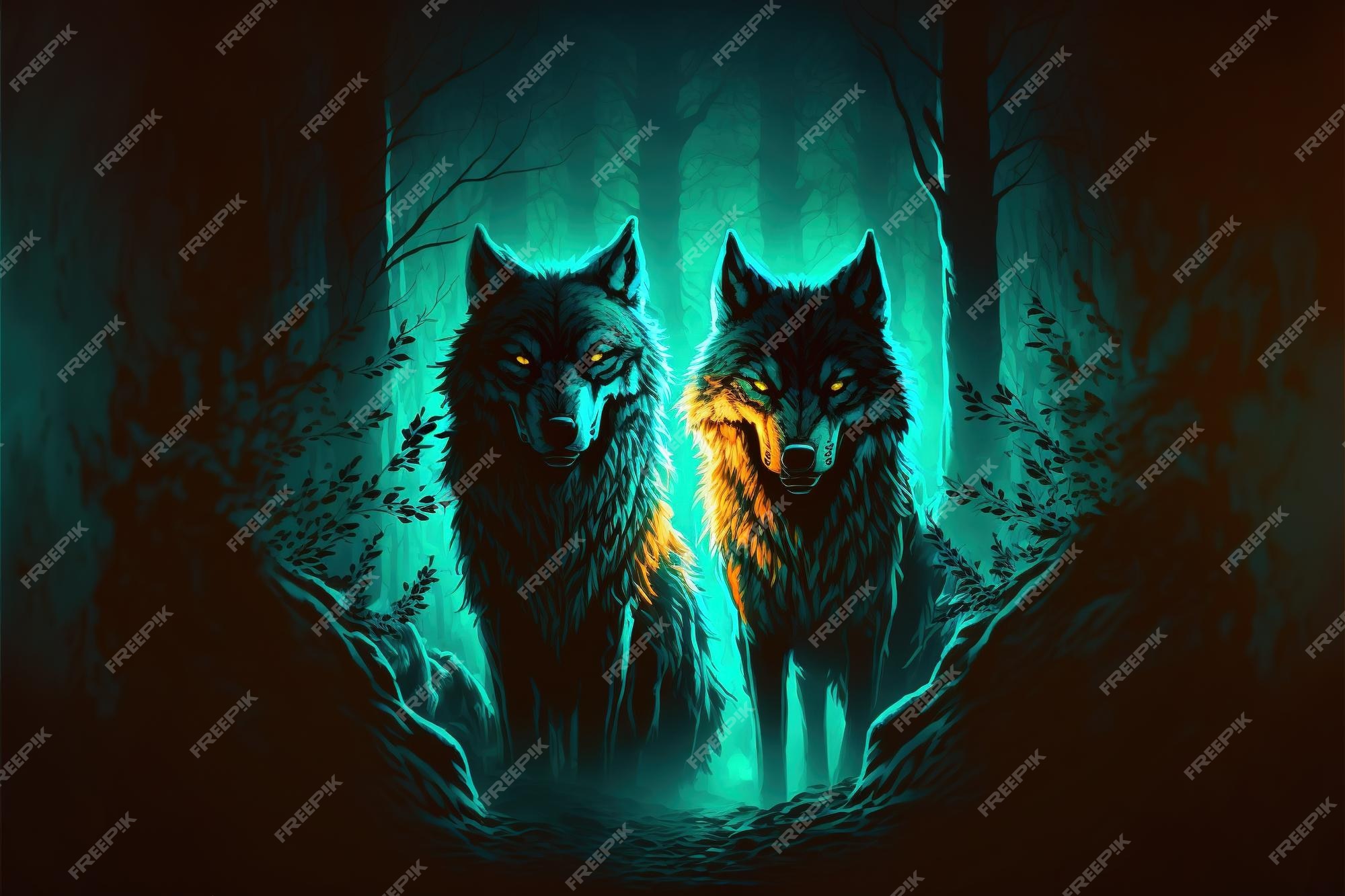 Wolf Silhouette 4K wallpaper  Wolf silhouette, Desktop wallpaper art,  Digital painting