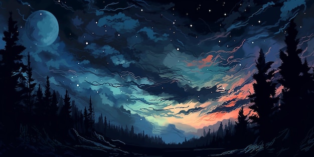 Night sky background