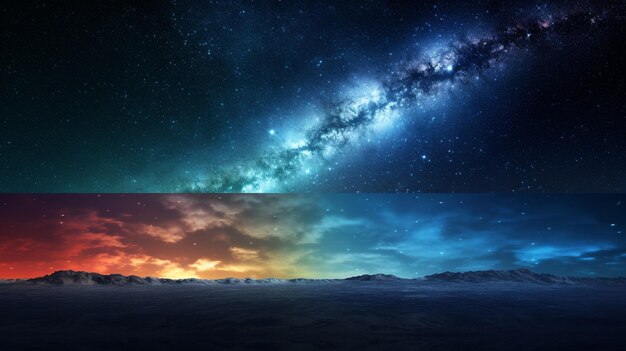 Photo night sky galaxy background