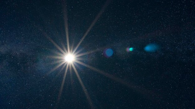 Photo night sky milky way with full moon and universe constellations in the background