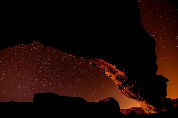 Night Sky Picture of a Basaltic Natural Arch