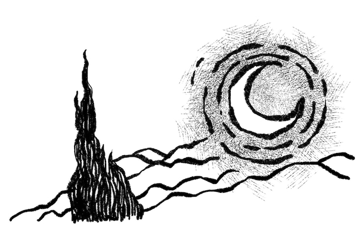 Photo night sky png conceptual sketchy doodle transparent background