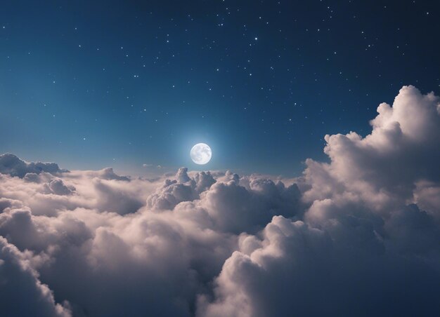 A night sky view with moon background