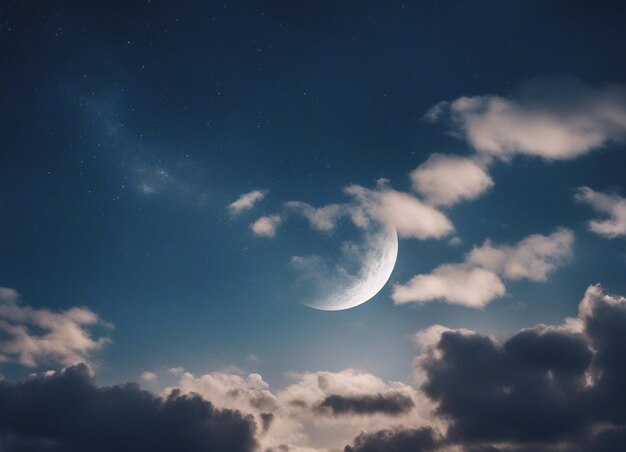 A night sky view with moon background