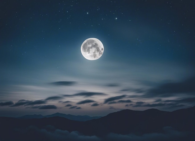 Photo a night sky view with moon background