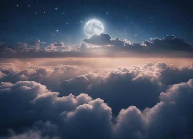 A night sky view with moon background