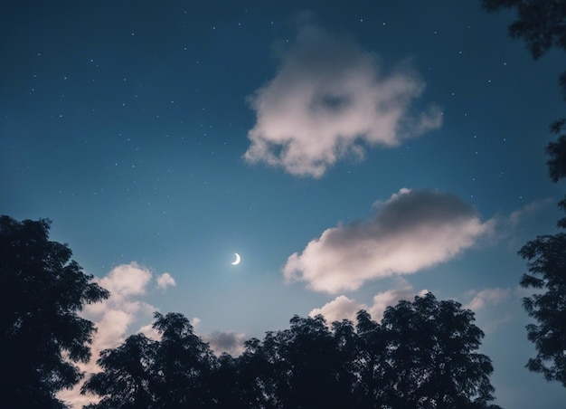 Photo a night sky view with moon background