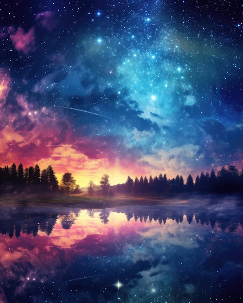 Premium AI Image | The night sky with beautiful stars is in the ...