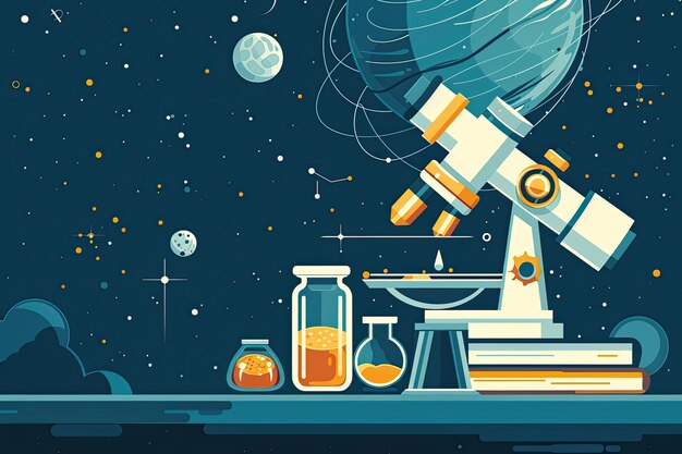 Photo night sky with cartoon space galaxy planets vector astronomy science education