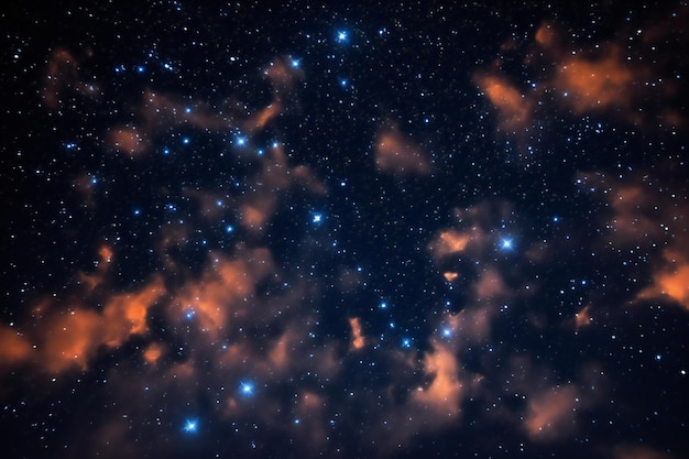 Ночное небо с облаками и звездами в качестве фона