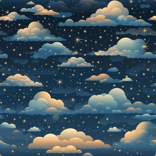 Photo night sky with clouds and stars