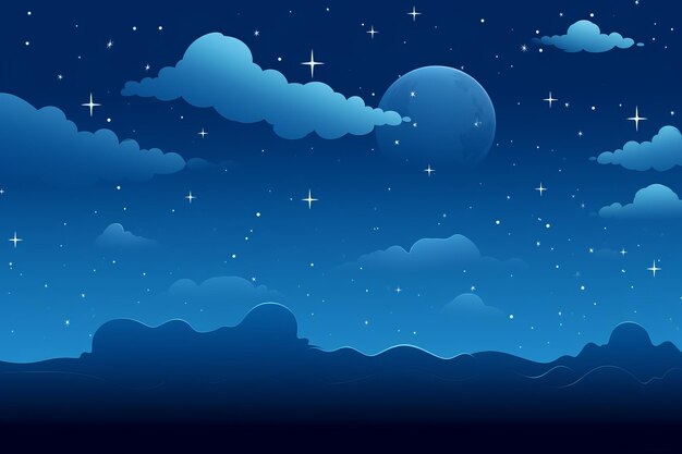 A night sky with clouds and stars