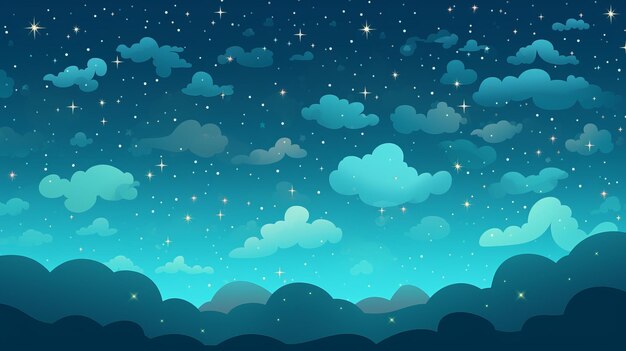 A night sky with clouds and stars