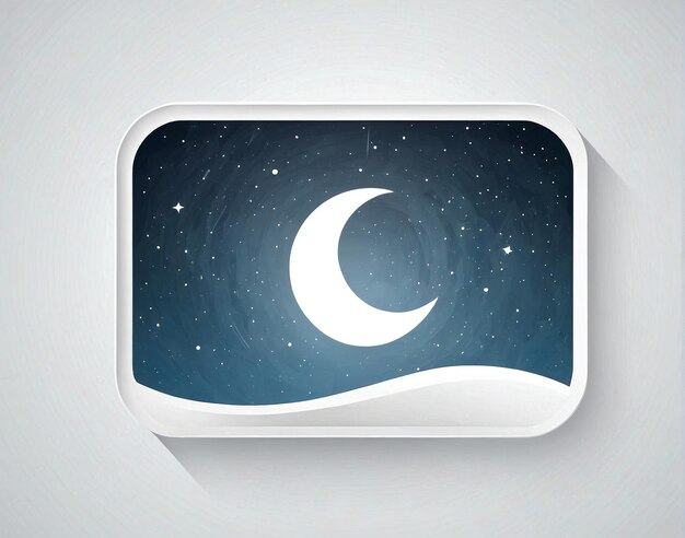 Photo a night sky with a crescent and stars