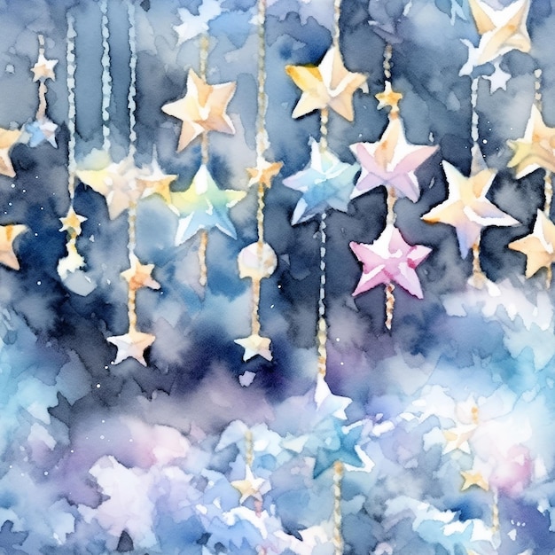 Night Sky with Five Hanging Stars