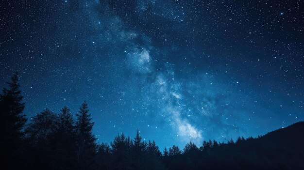 Night sky with many stars Milky Way background Banner