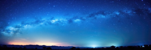 Ночное небо с галактикой Млечный Путь и звездами