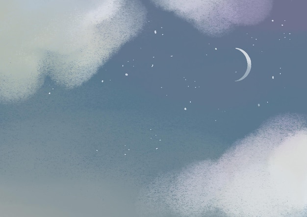 Night sky with a new moon