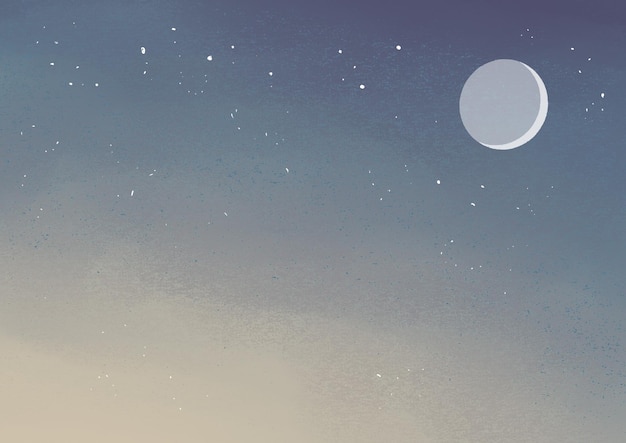Photo night sky with a new moon