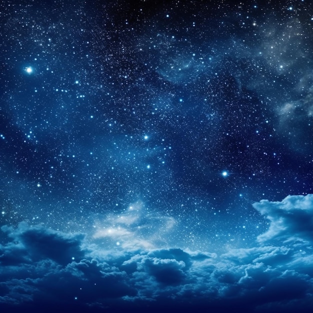 night sky with stars and clouds generative ai