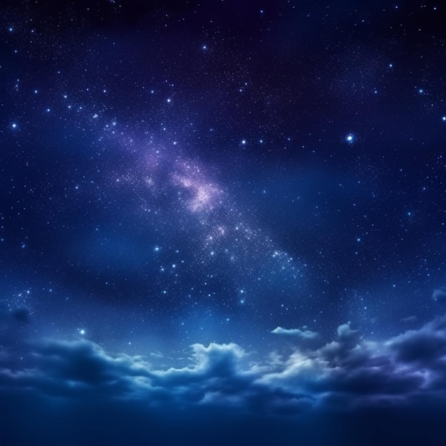 a night sky with stars and clouds generative ai