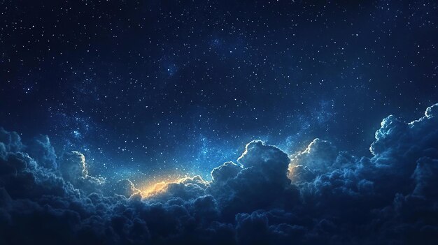 night sky with stars and clouds