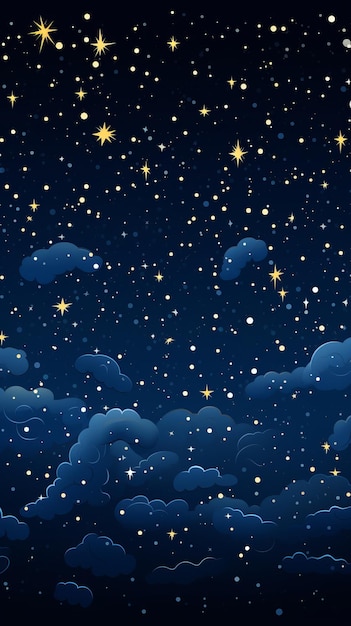 a night sky with stars and clouds