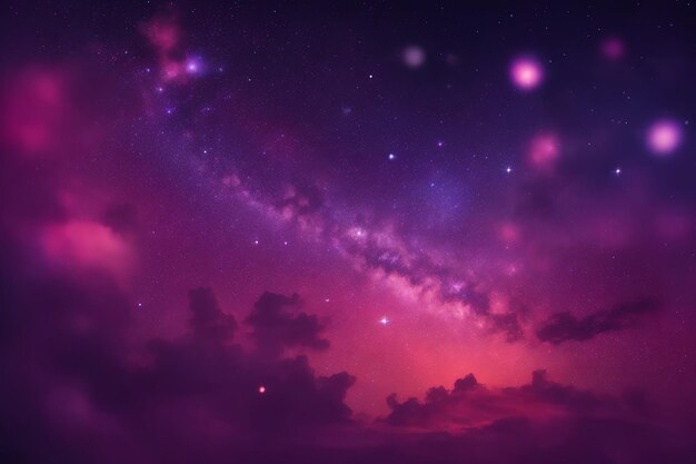 Night sky with stars and nebula Colorful abstract background