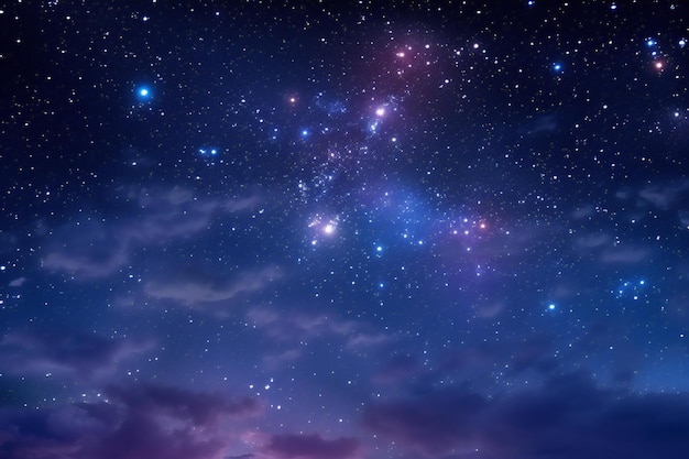 Photo night sky with stars and nebula space background