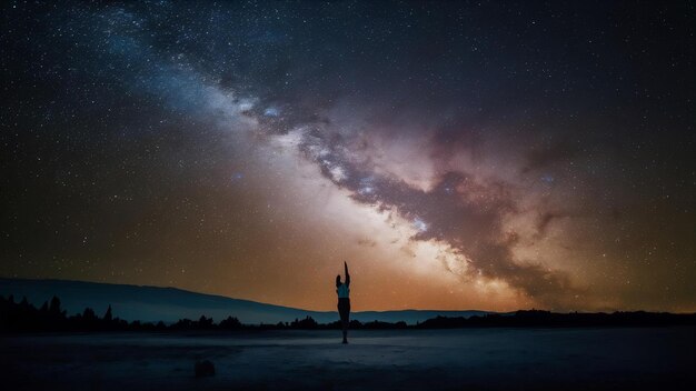 Night sky with stars and nebula