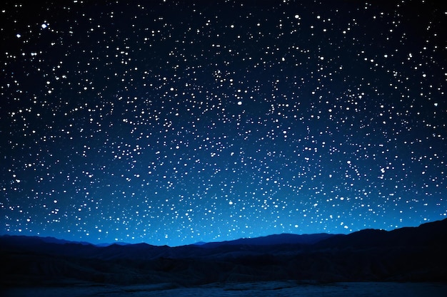 Night sky with stars and snowflakes