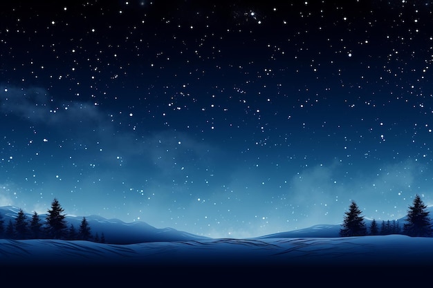 a night sky with stars and trees in the background