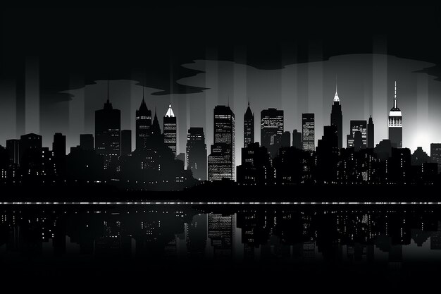 night skyline cityscape vector illustration