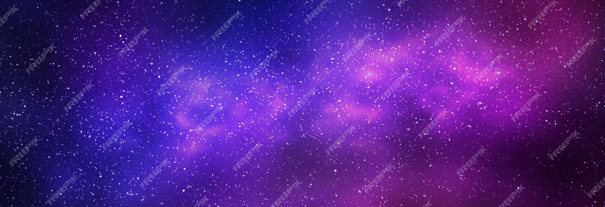 Premium Photo | Night starry sky and bright purple blue galaxy ...