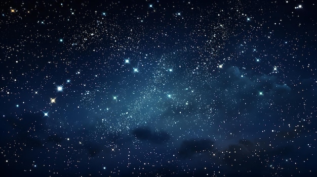 Ночное звездное небо со звездами и туманностью Светящаяся звезда в ночном небе