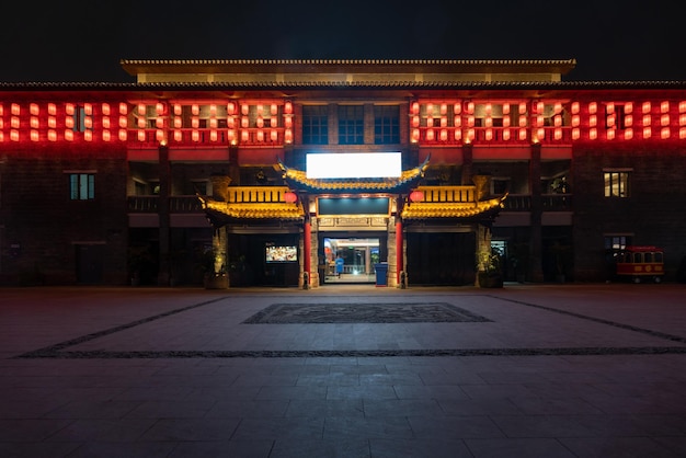 At night, the streets of Ciqikou Ancient Town are full of lanterns, Chongqing, ChinaÃÂ£ÃÂÃÂChinese translation:Happy New Year