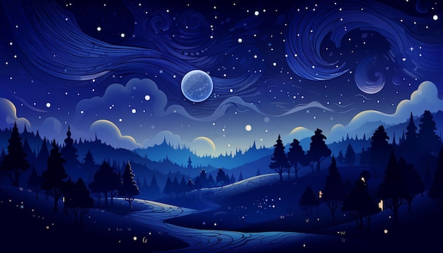 night vibes background illustration