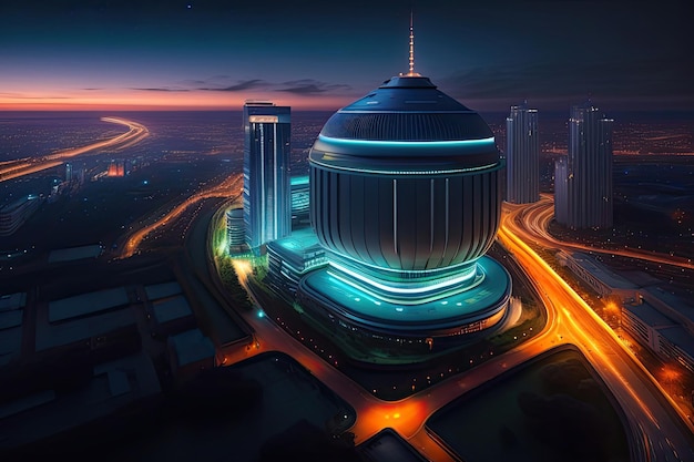 A night view of the abu dhabi city