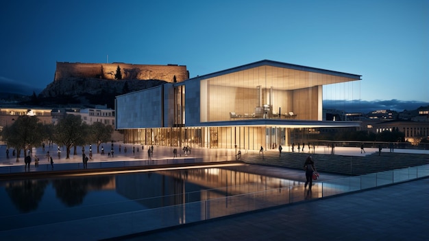 Night view of Acropolis Museum