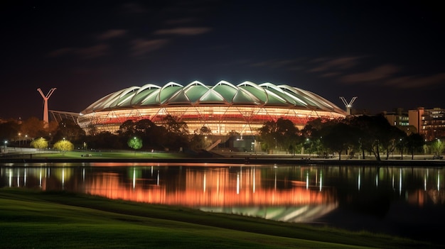 Foto vista notturna dell'adelaide oval