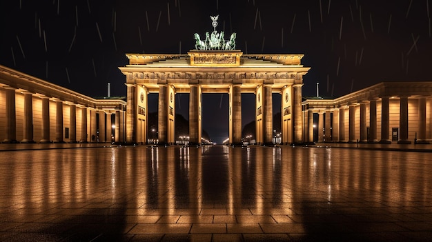 Night view of Brandenburg Gate