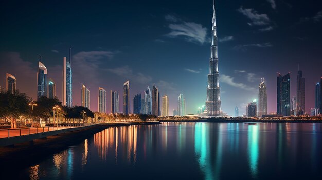 Night view of the burj khalifa