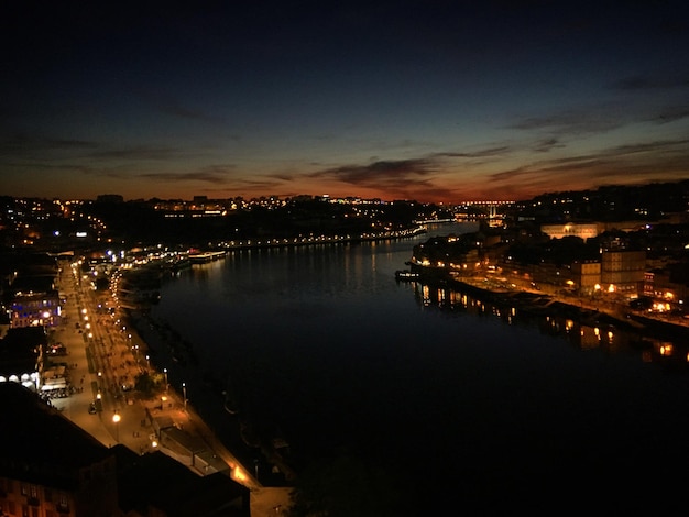 Night view of the city Porto Portugal May 2019